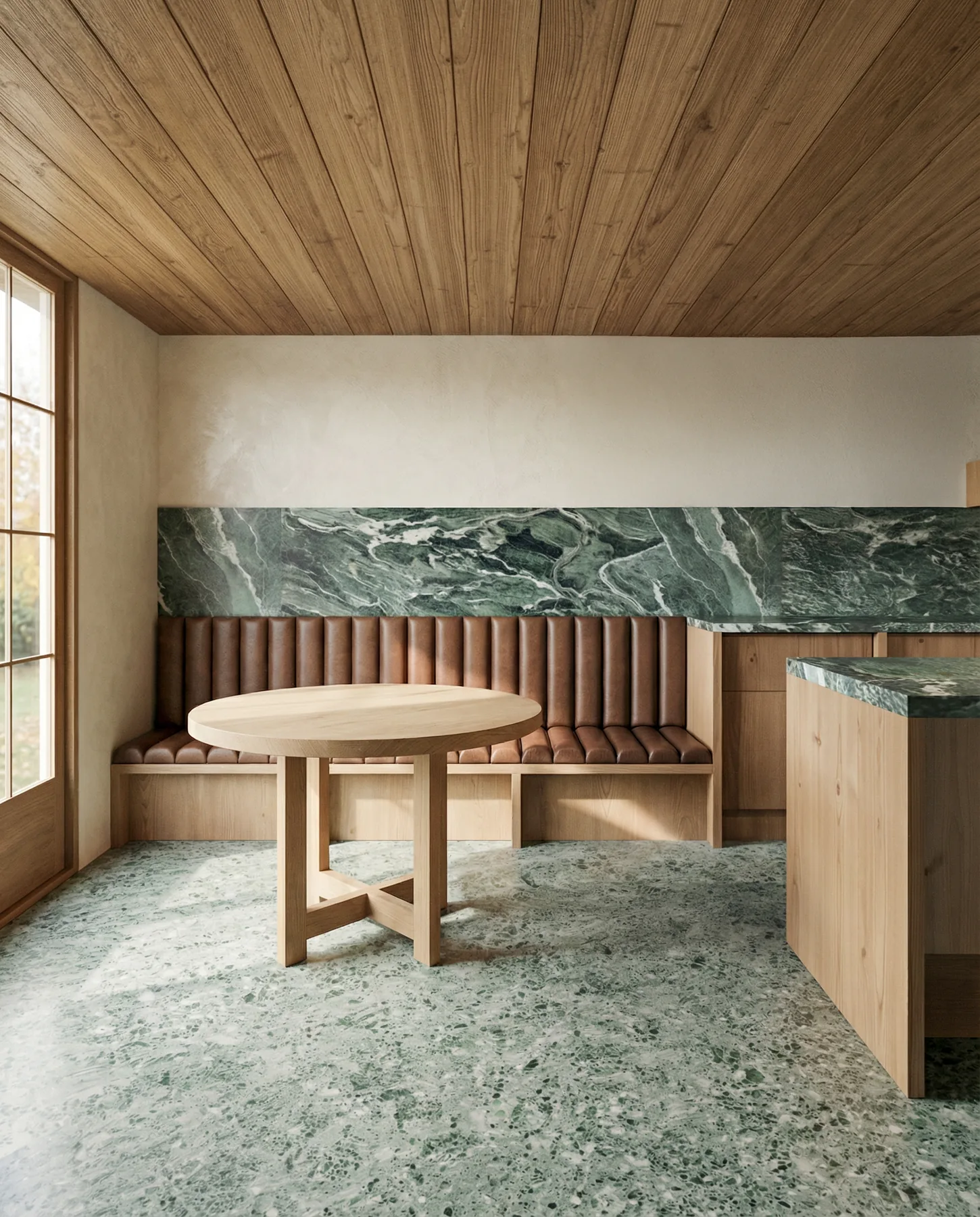 Evening exterior with warm interior glow against snow — Gstaad residential CGI