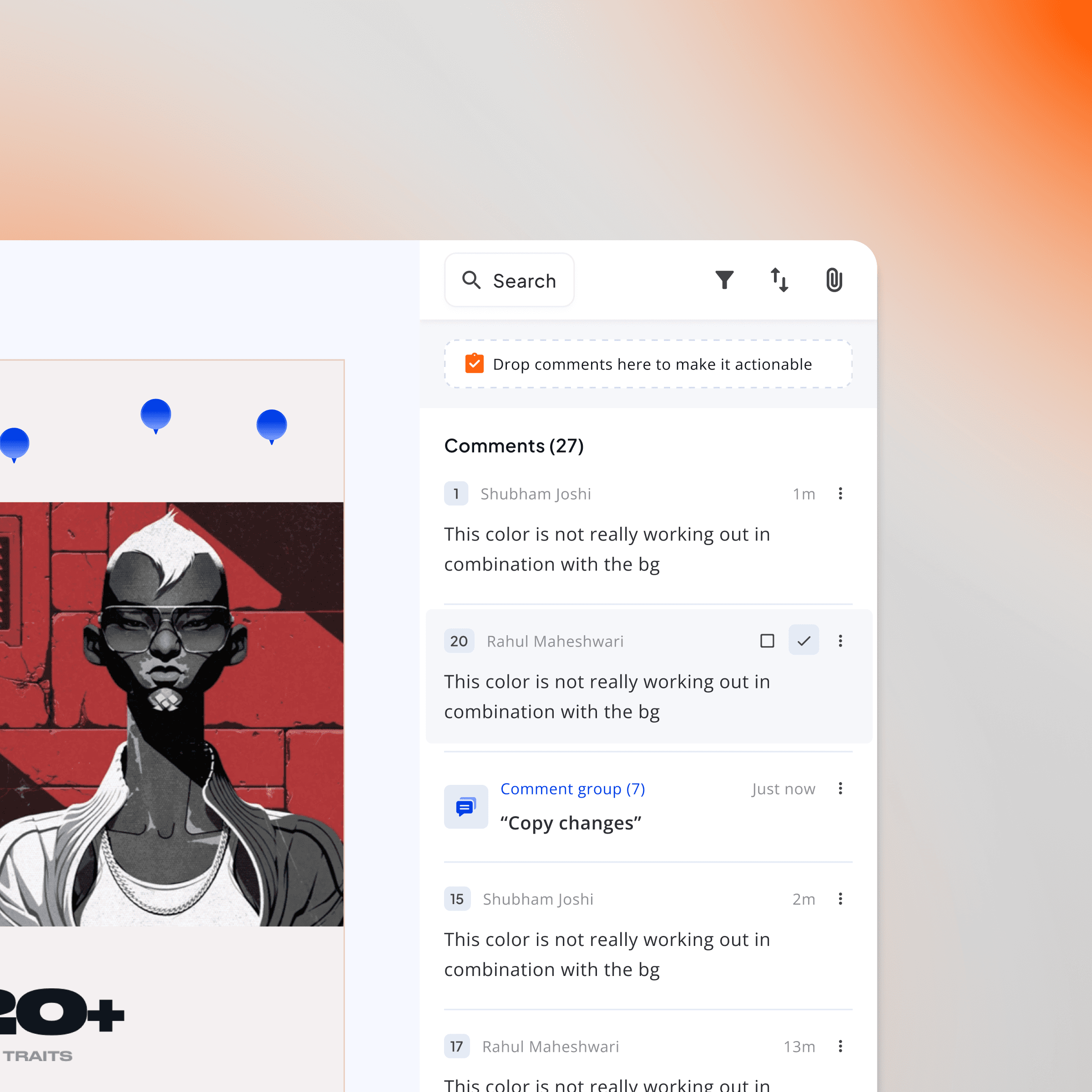 Comment panel of Cassini