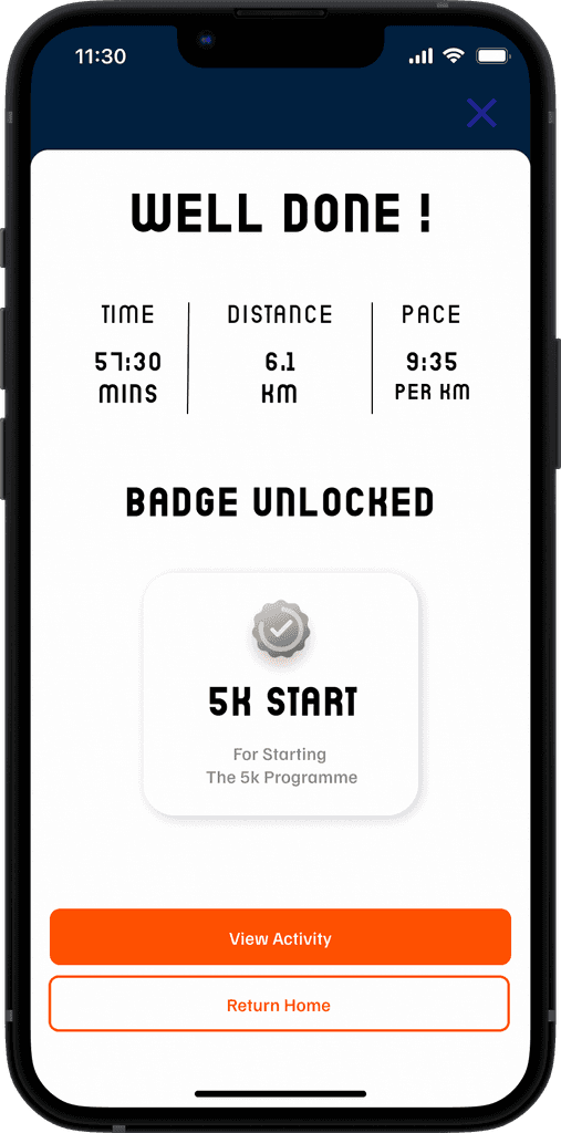 Screen for Post-Run with User Stats