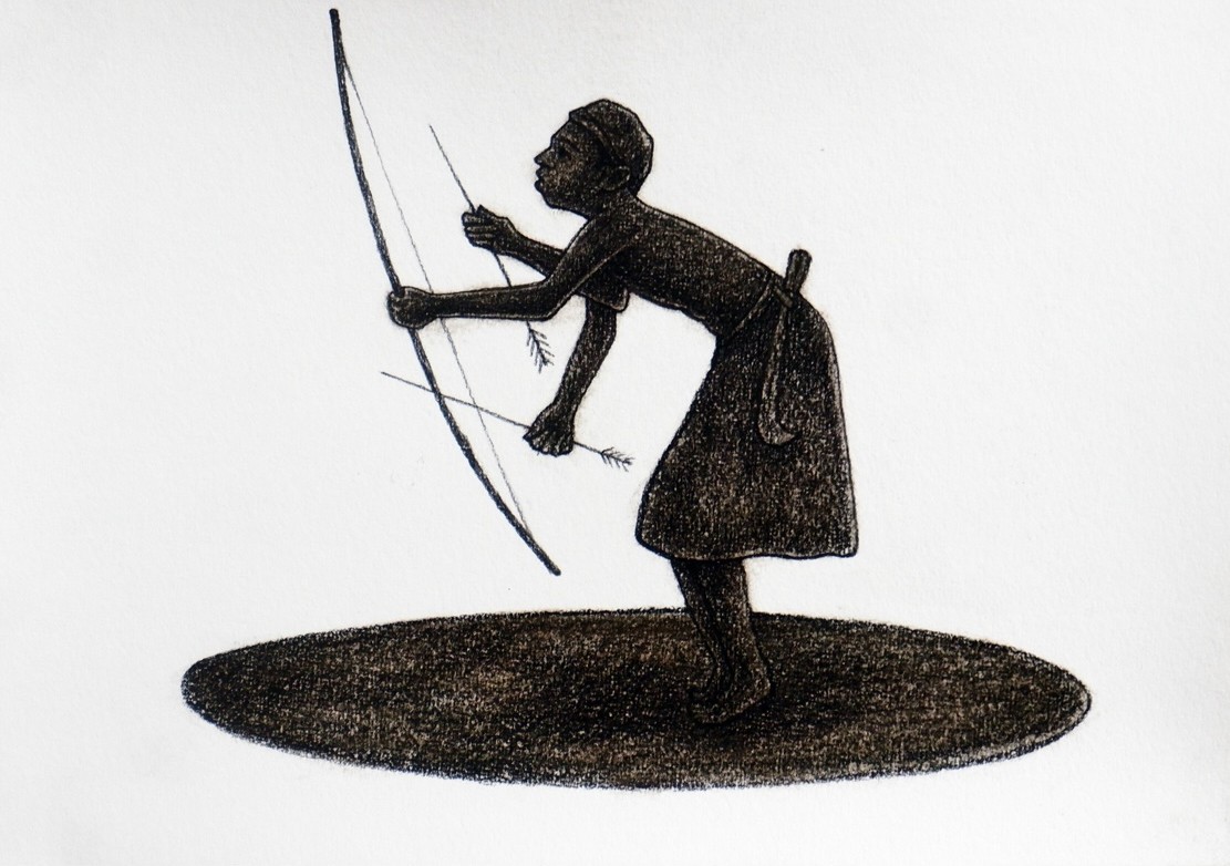 herd of sheep on road painting