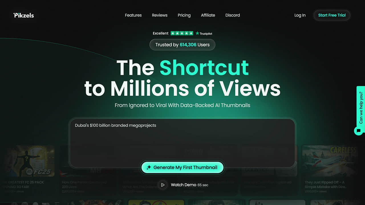 Pikzels interface screenshot