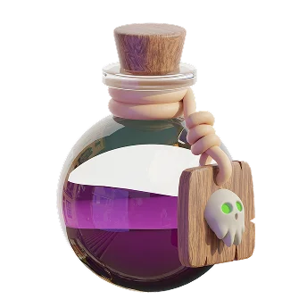 3D Magic Potion Icon for fantasy & game