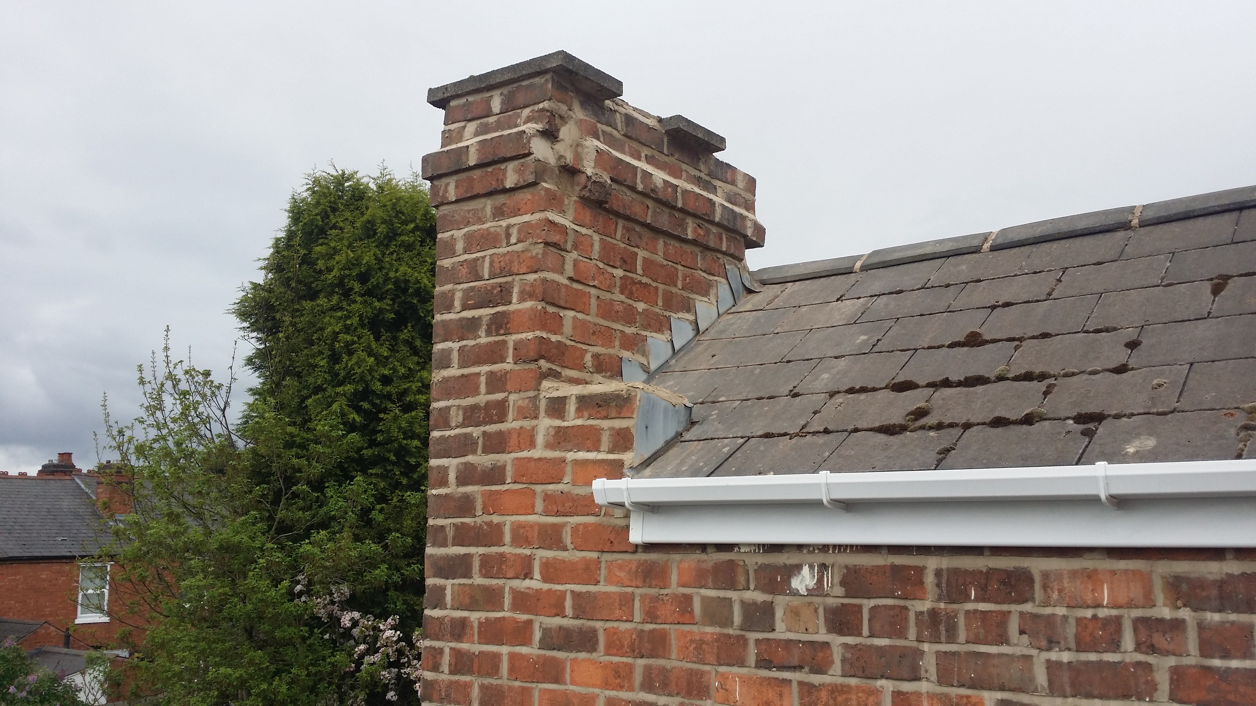 Newly pointed chimney stack