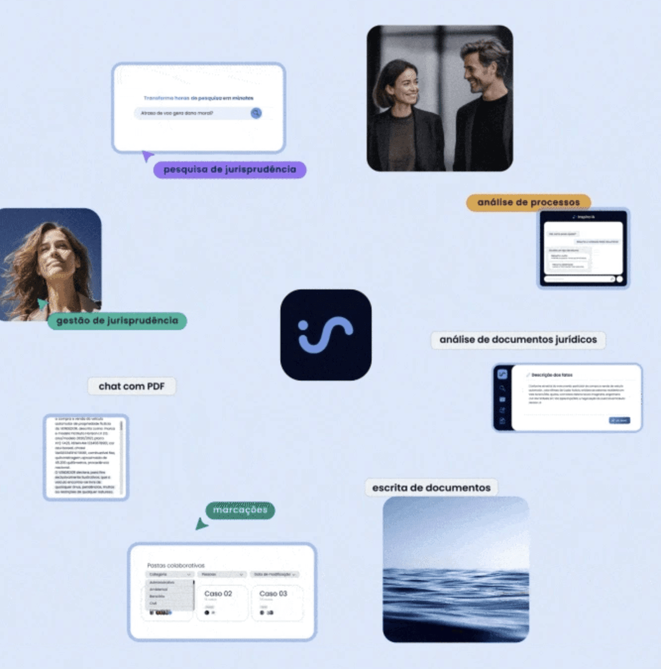 Gif com várias funcionalidades do ecossistema Inspira.