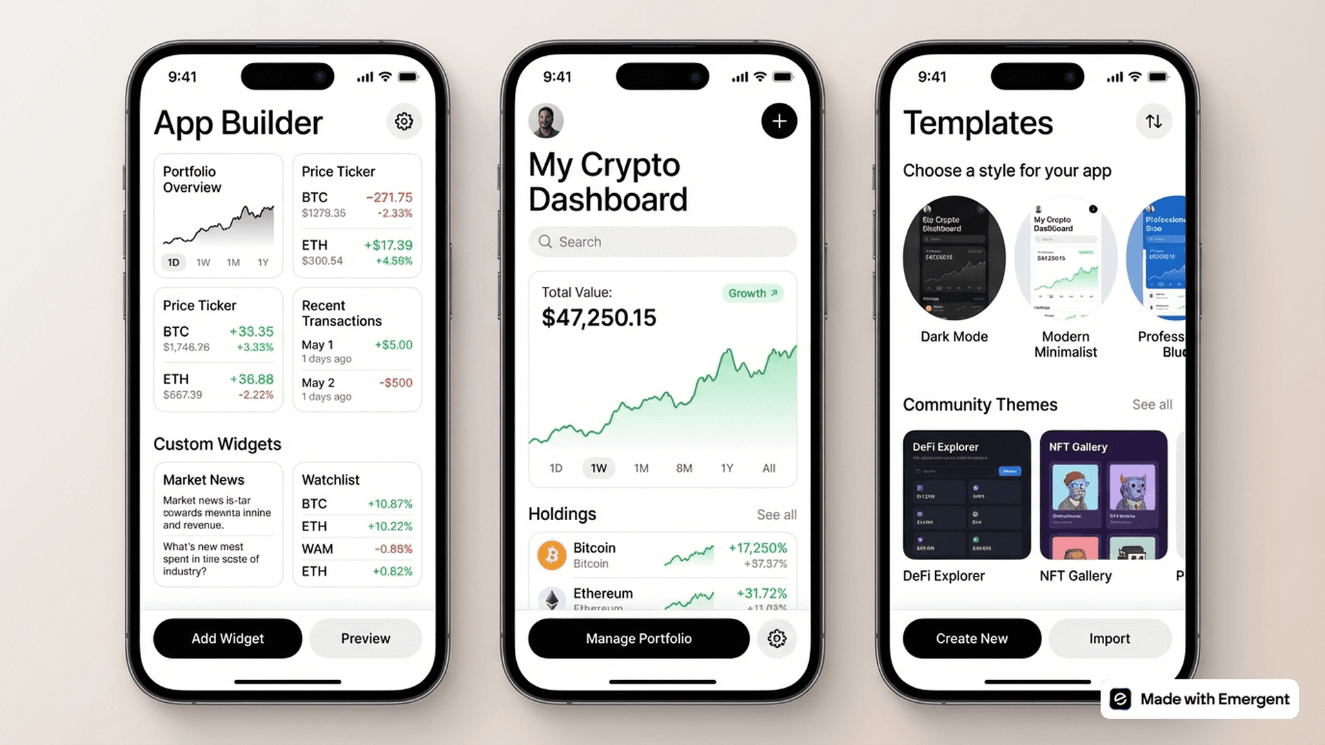 Cryptocurrency Management App Made With Emergent