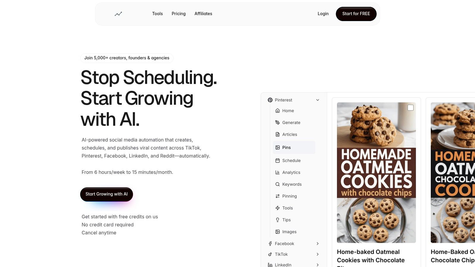 NicheTrafficKit's AI-powered automation dashboard for social media management