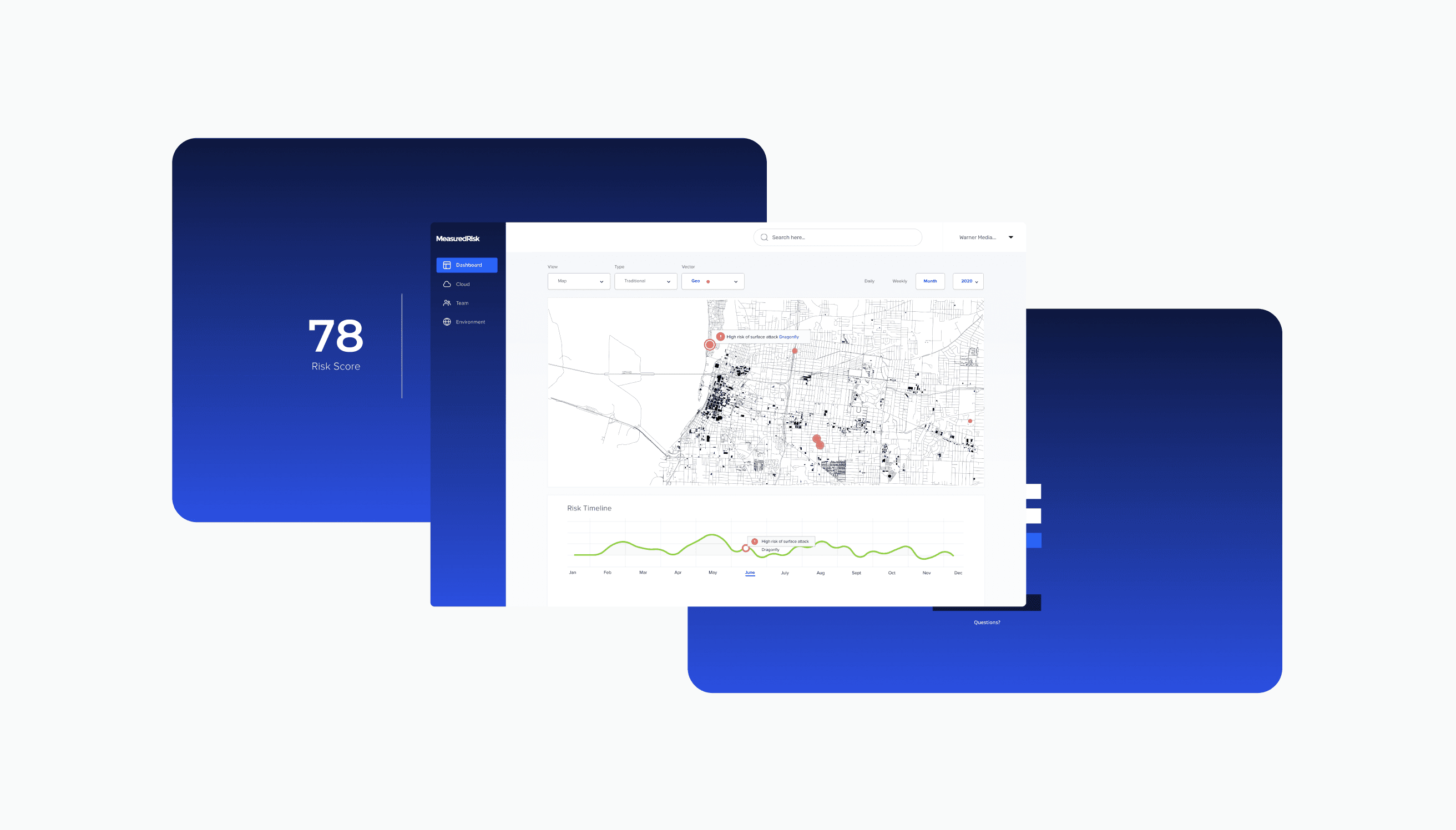 A hand holding a smartphone with a data analytics chart on the screen.