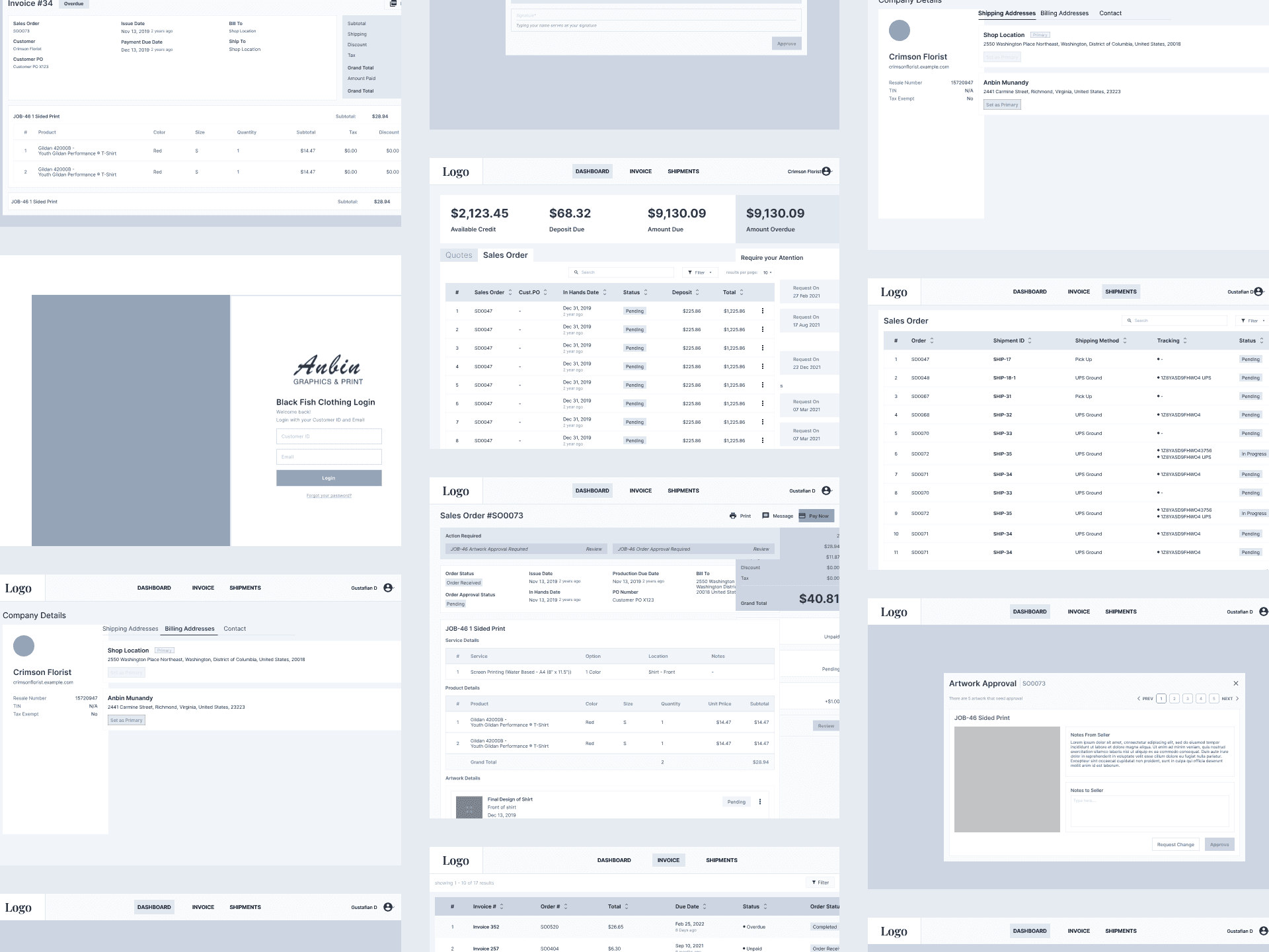 YoPrint design process: Wireframe