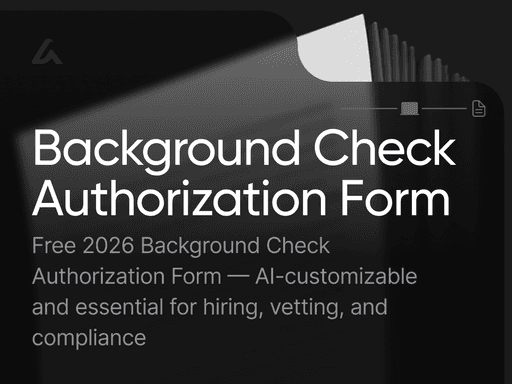 Background Check Authorization Form