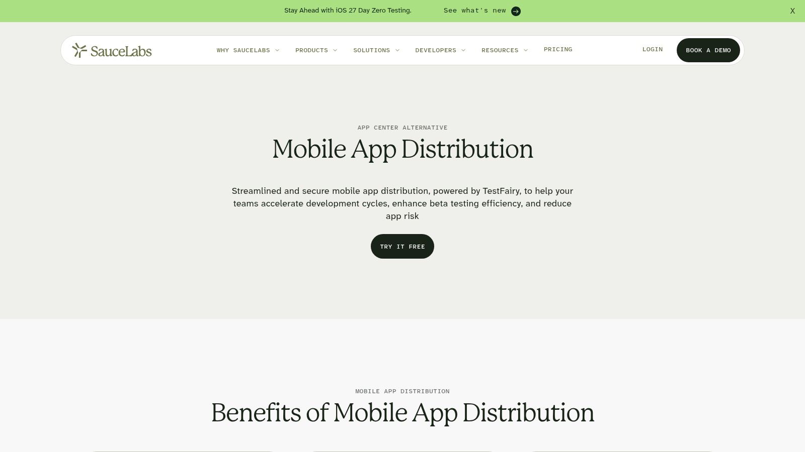 Sauce Labs Mobile App Distribution (powered by TestFairy)