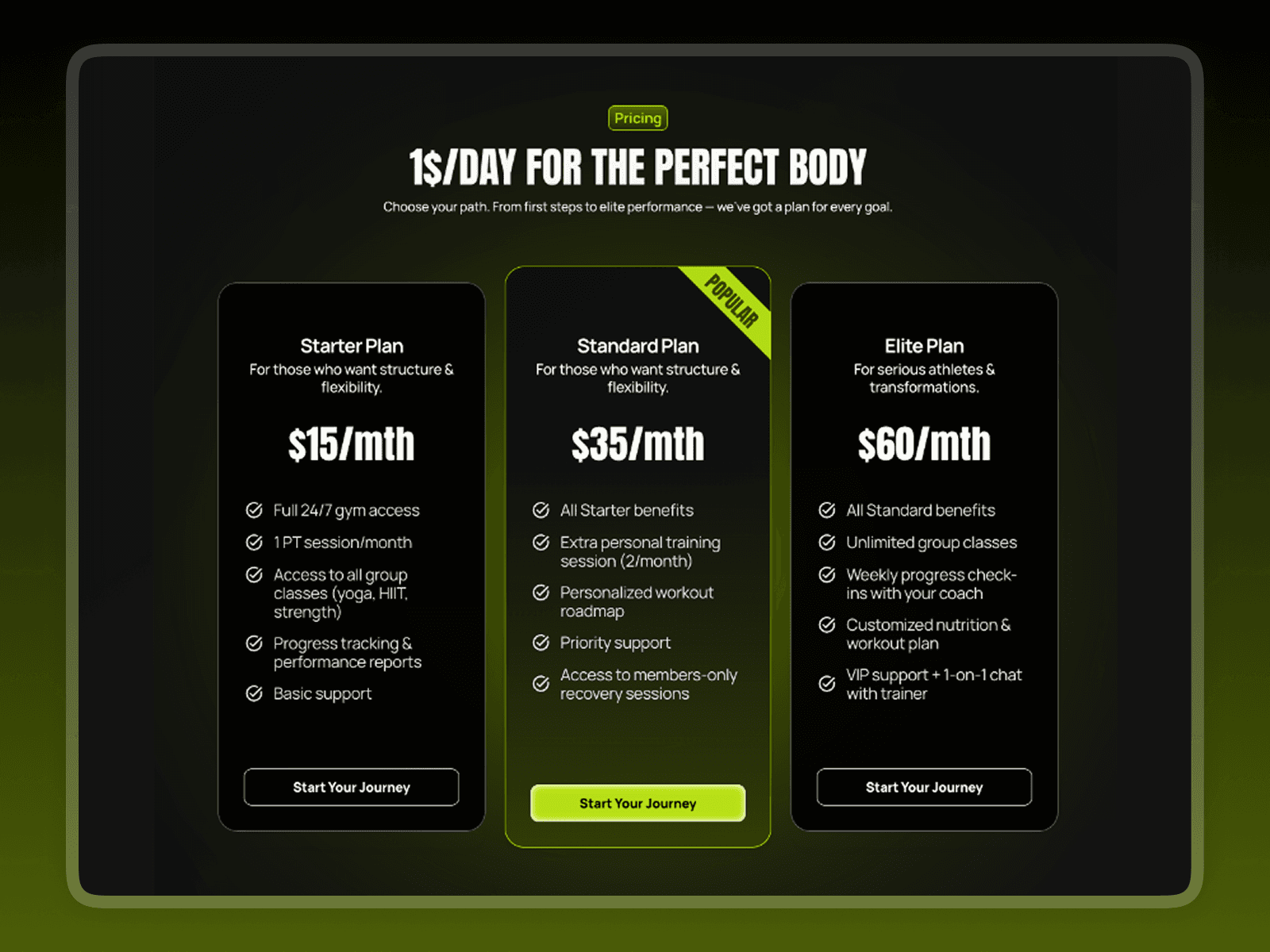 A muscular individual is exercising outdoors, holding vibrant green dumbbells against a clear blue sky, featured prominently on a sleek fitness website template titled “Your Next Gym Buddy” to promote personalized training programs.