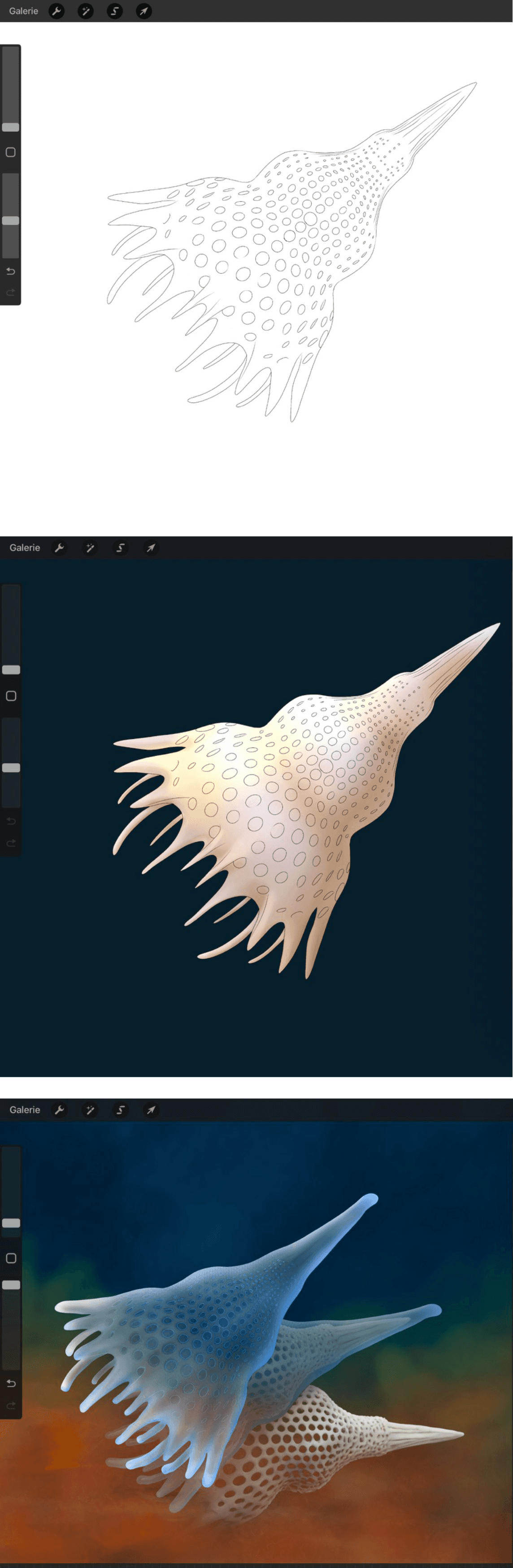 Illustration scientifique de la langue en couleurs par l'illustratrice scientifique Élodie Ouellet-Belleau.