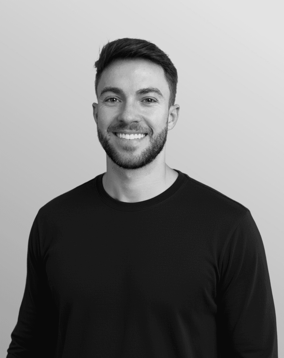 My Story: A portrait of a Yanick Jimenez (product designer) smiling with short brown hair and a light beard, set against a soft green background. The text below mentions that he is originally from Costa Rica and now lives in Quebec, Canada.