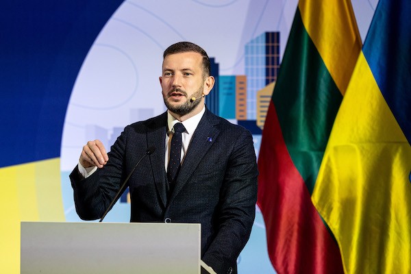 Virginijus Sinkevičius sako kalbą