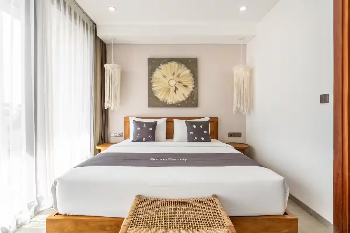 A completed 1-bedroom apartment in Canggu, located just 300 meters from the ocean