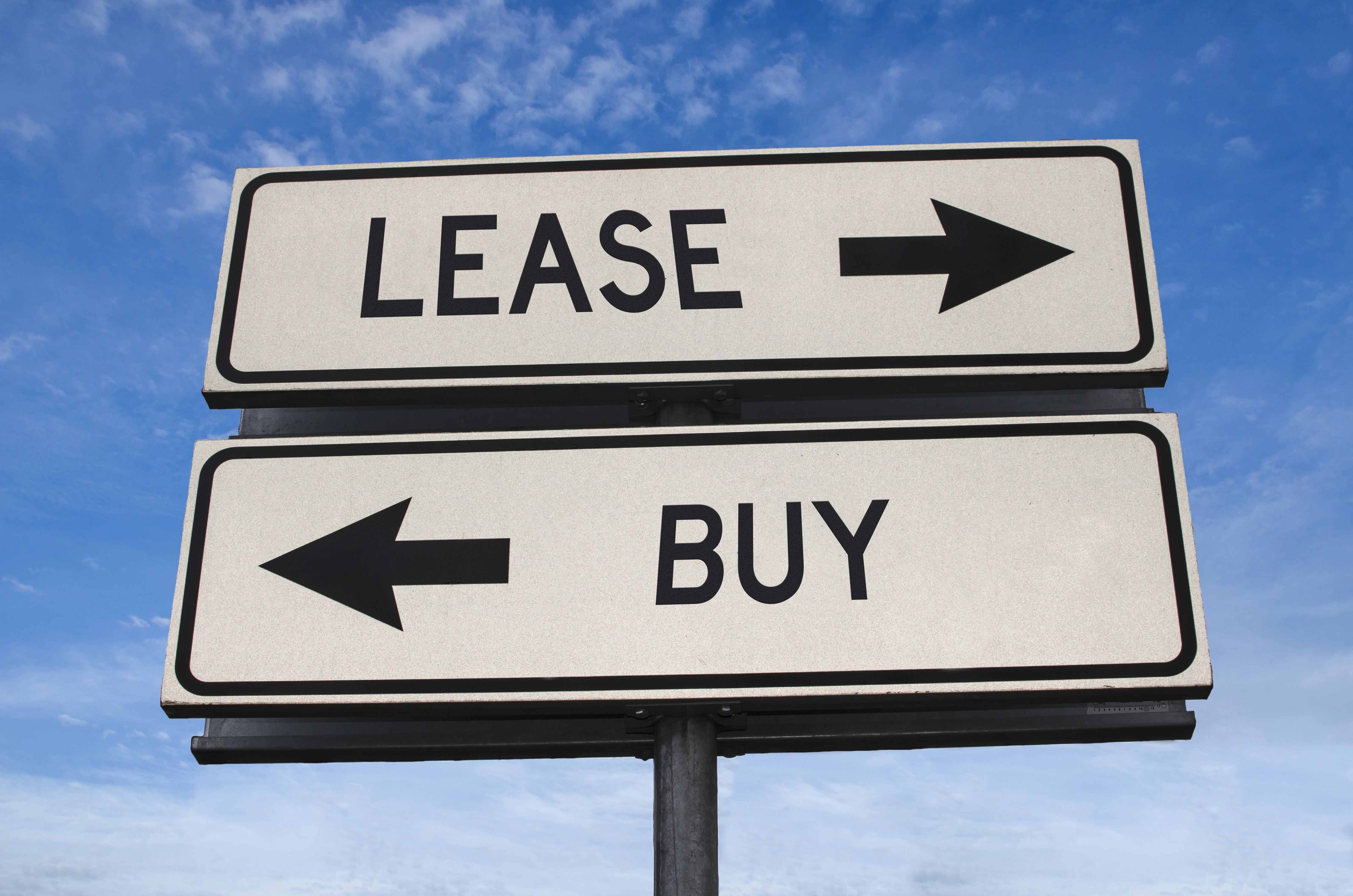 Choice of Lease vs Buy Street Sign