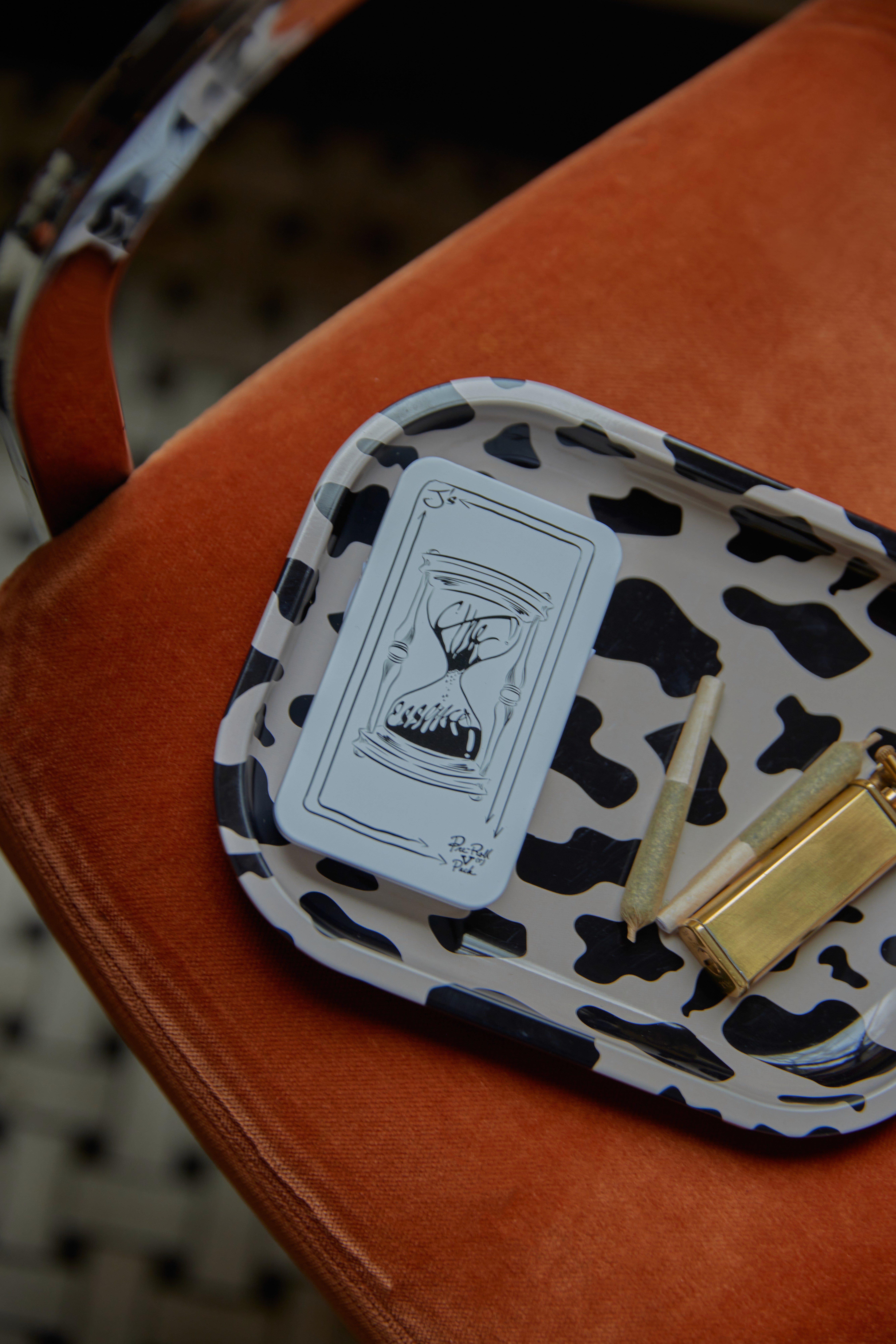 Rocky desert landscape with mountains at sunset