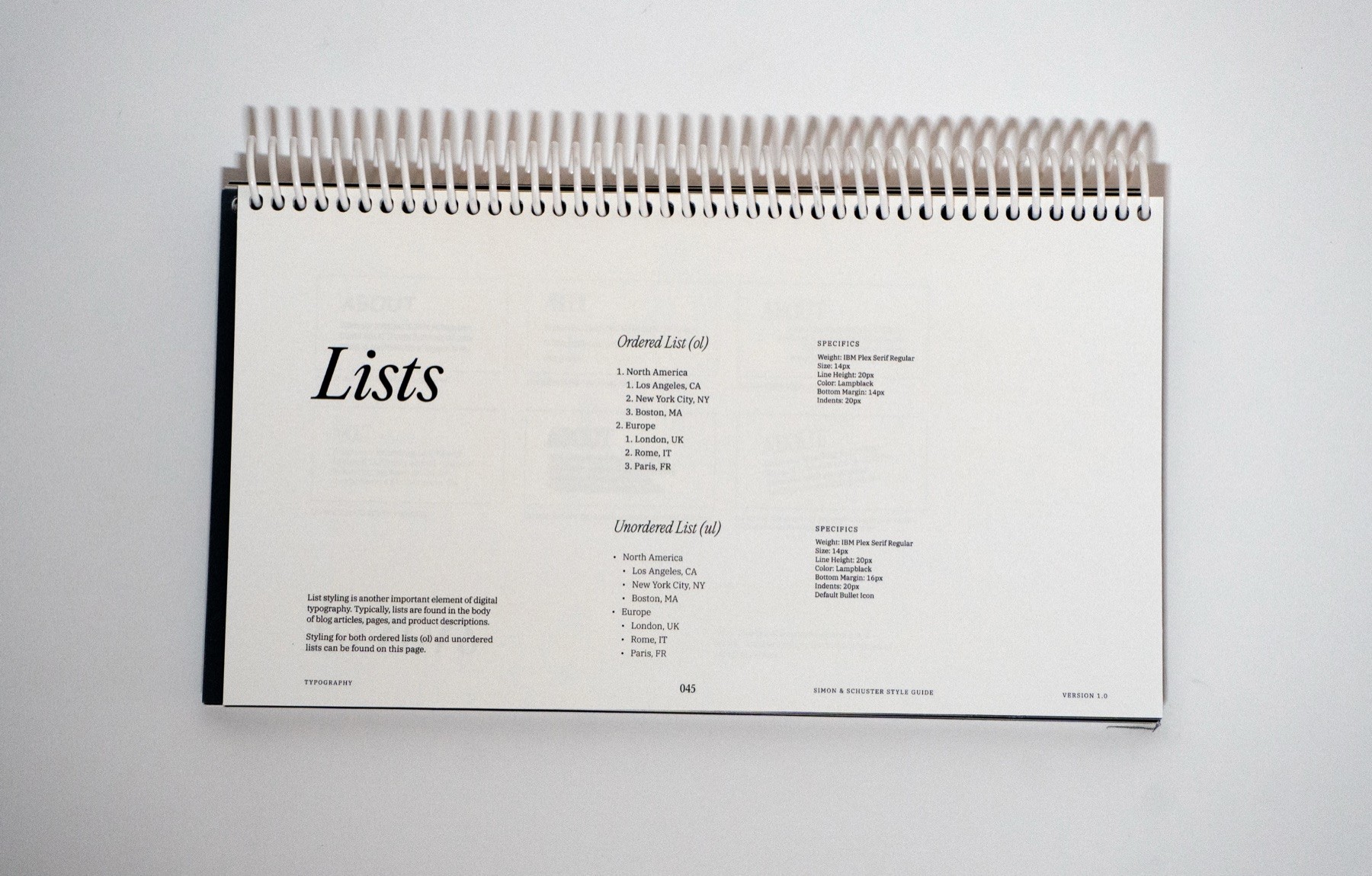 Simon & Schuster brand guidelines spread 44