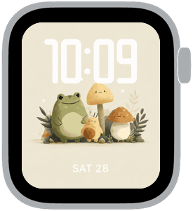 verdant friends Apple Watch face preview 5 featuring summer and spring.