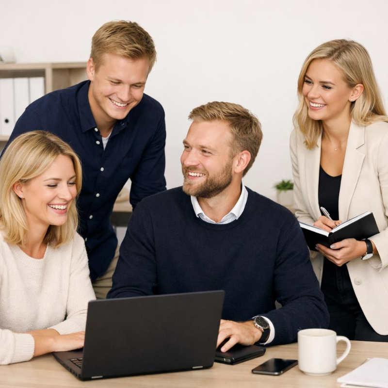 Smiling man and woman standing together in front of a framed abstract artwork.