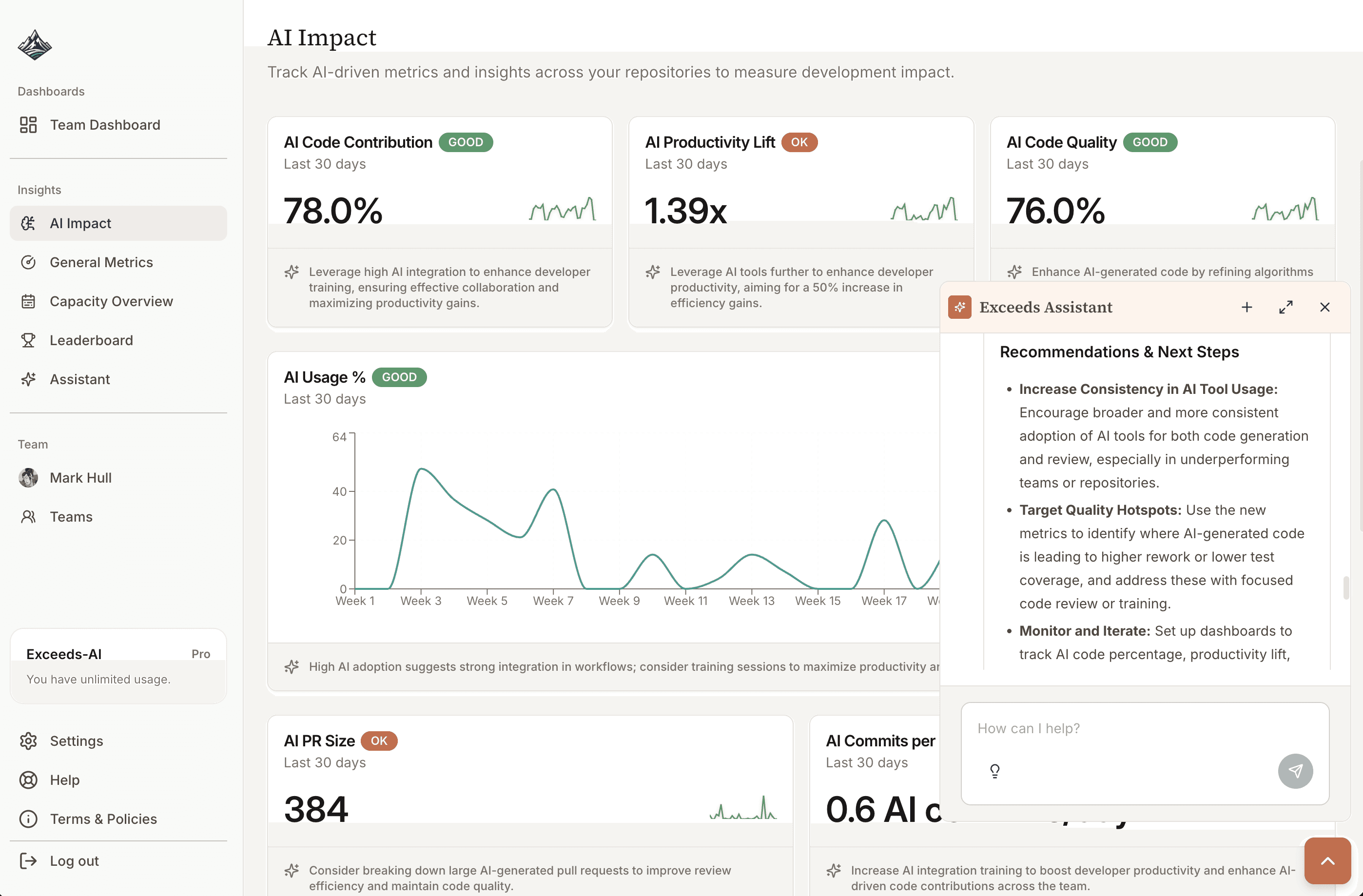 Exceeds AI Dashboard