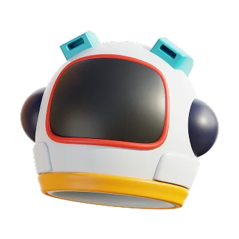3D Astronaut Helmet Icon for space
