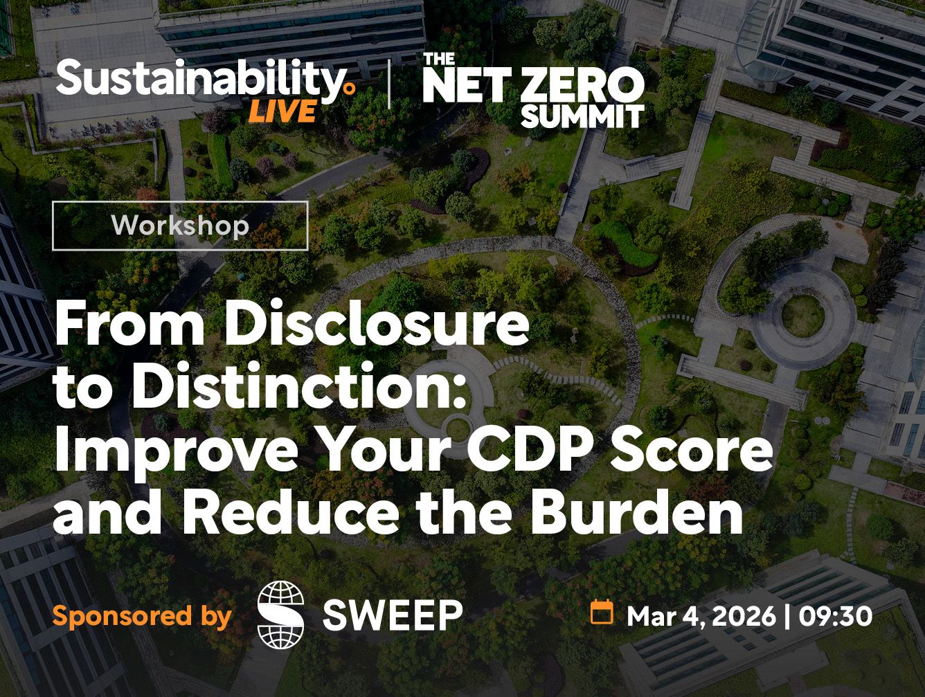 Sweep to Lead CDP Reporting Workshop at Sustainability LIVE: The Net Zero Summit 2026