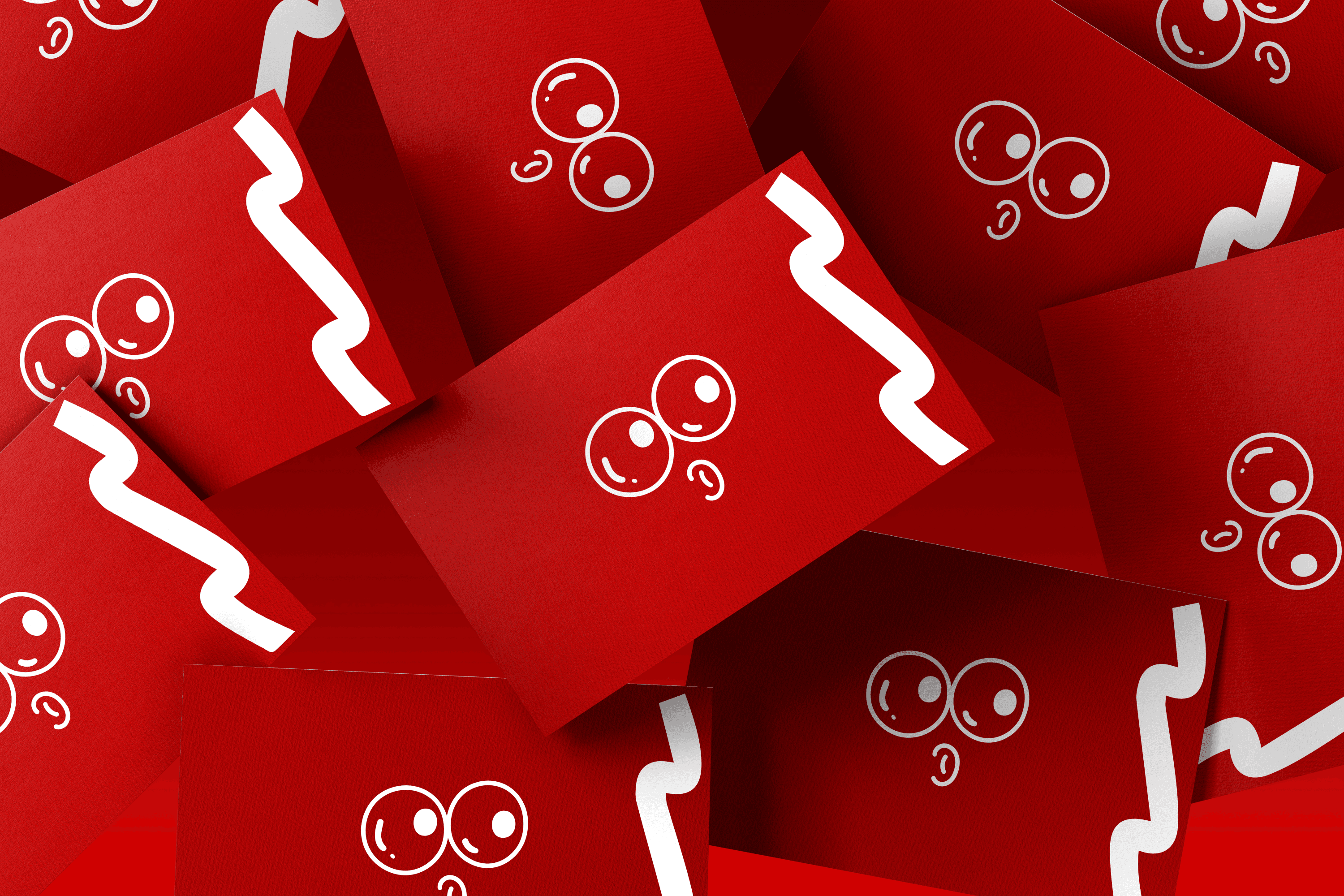 Abstract ODE logomark in red-orange—four simple shapes (a half-circle, a D, a U, and a half disc) arranged in a square—set against a pale peach backdrop.