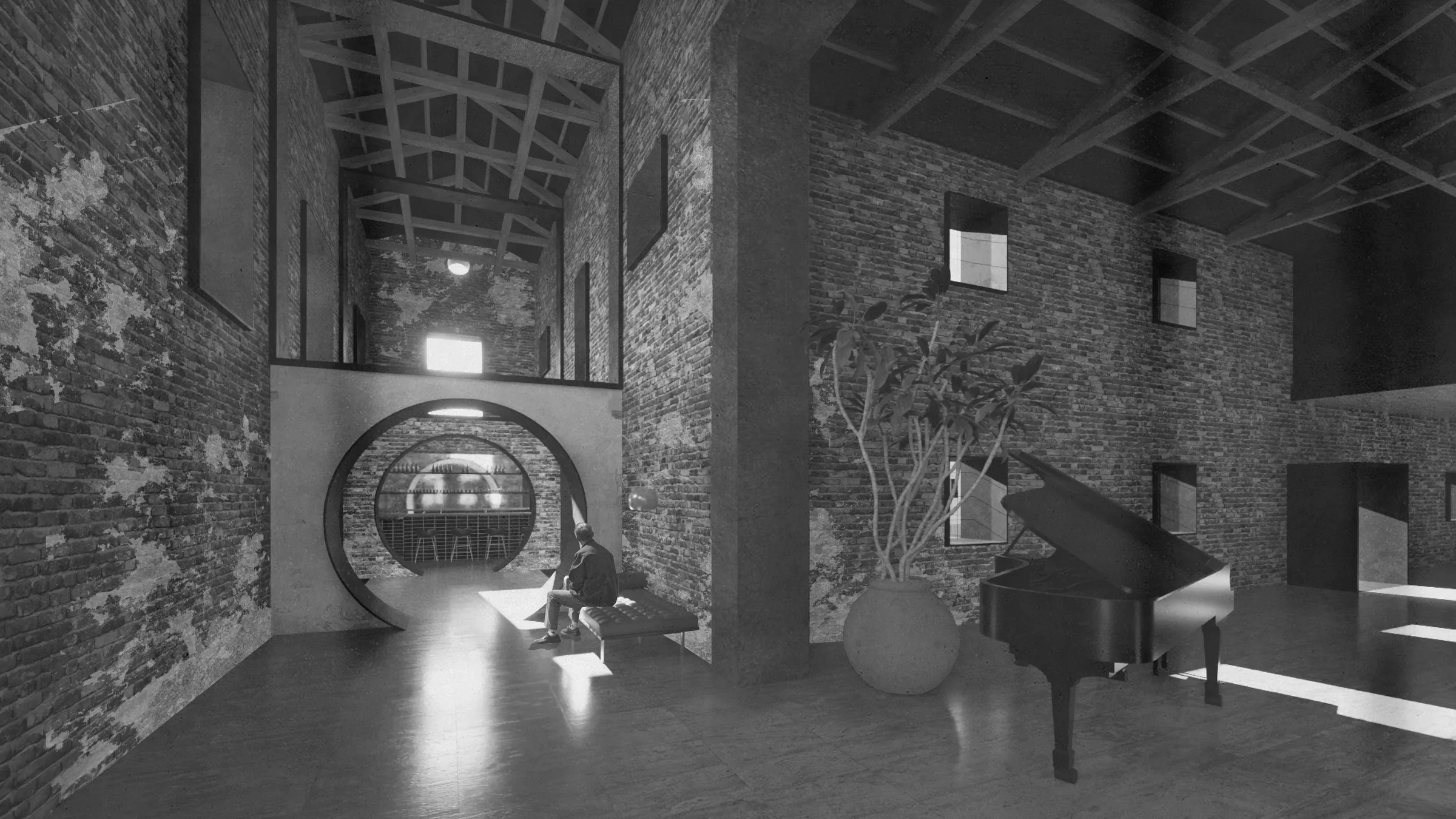 Bar and lobby rendering