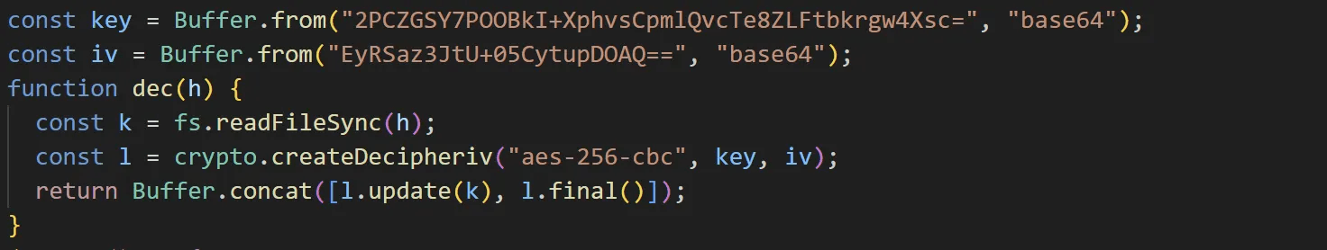 AES-256-CBC 복호화 루틴
