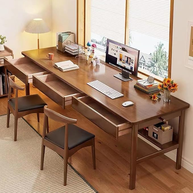 Optimize your space with the wooden desk office, perfect for work or relaxation.