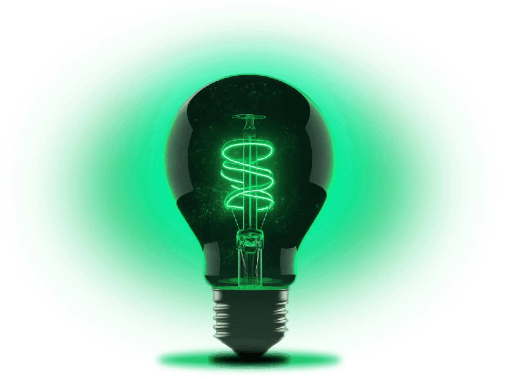 Lampada verde brilhando