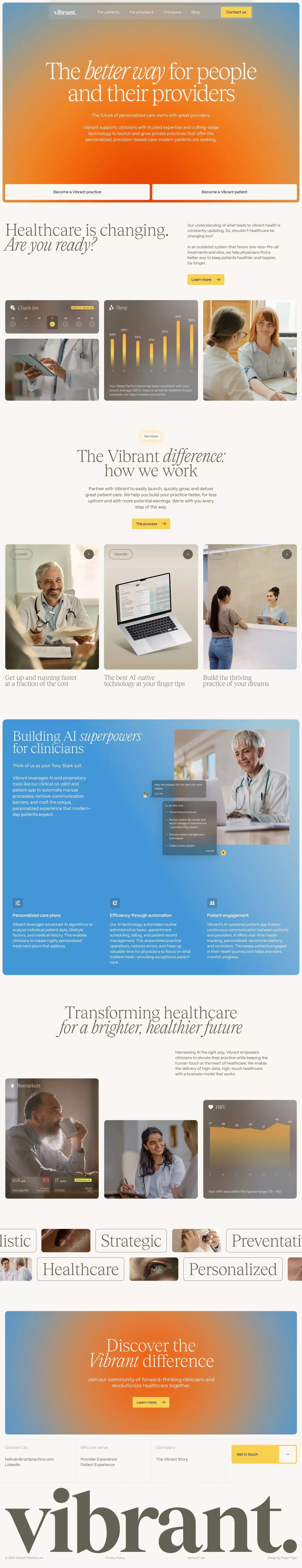 Vibrant landing page screenshot showcasing AI and Health & Fitness design