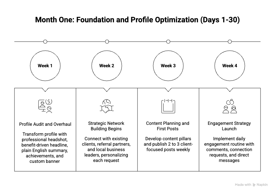 Month 1 Roadmap for LinkedIn Personal Branding Strategy