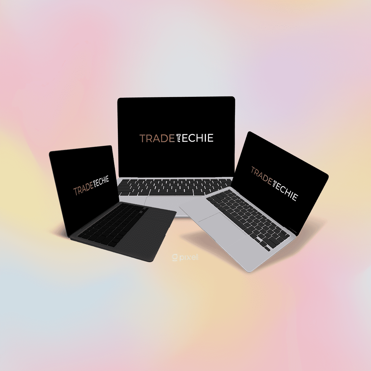 Laptop display design mockup