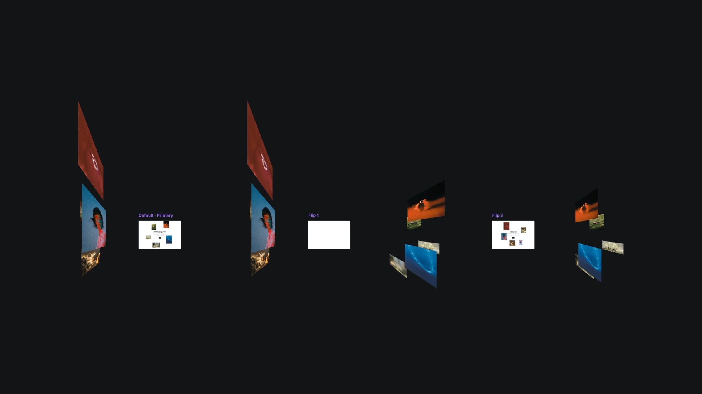 3D flipping hero animation with rotating image panels