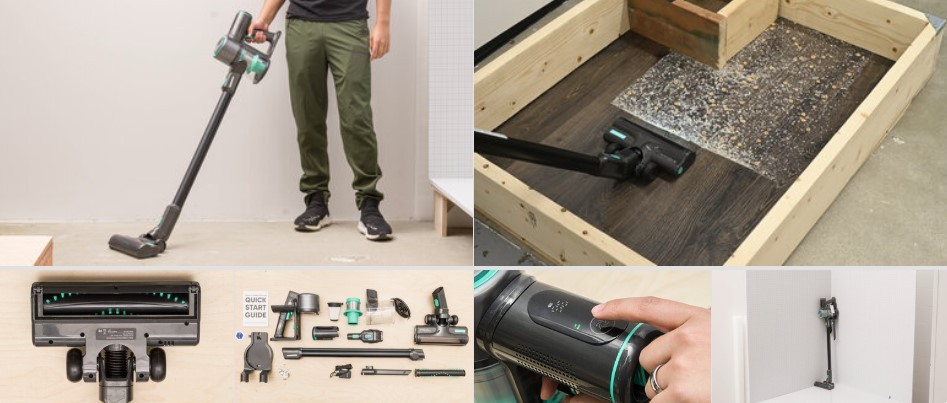 Wyze Cordless Vacuum bliver testet og vist i brug, samt adskilt.