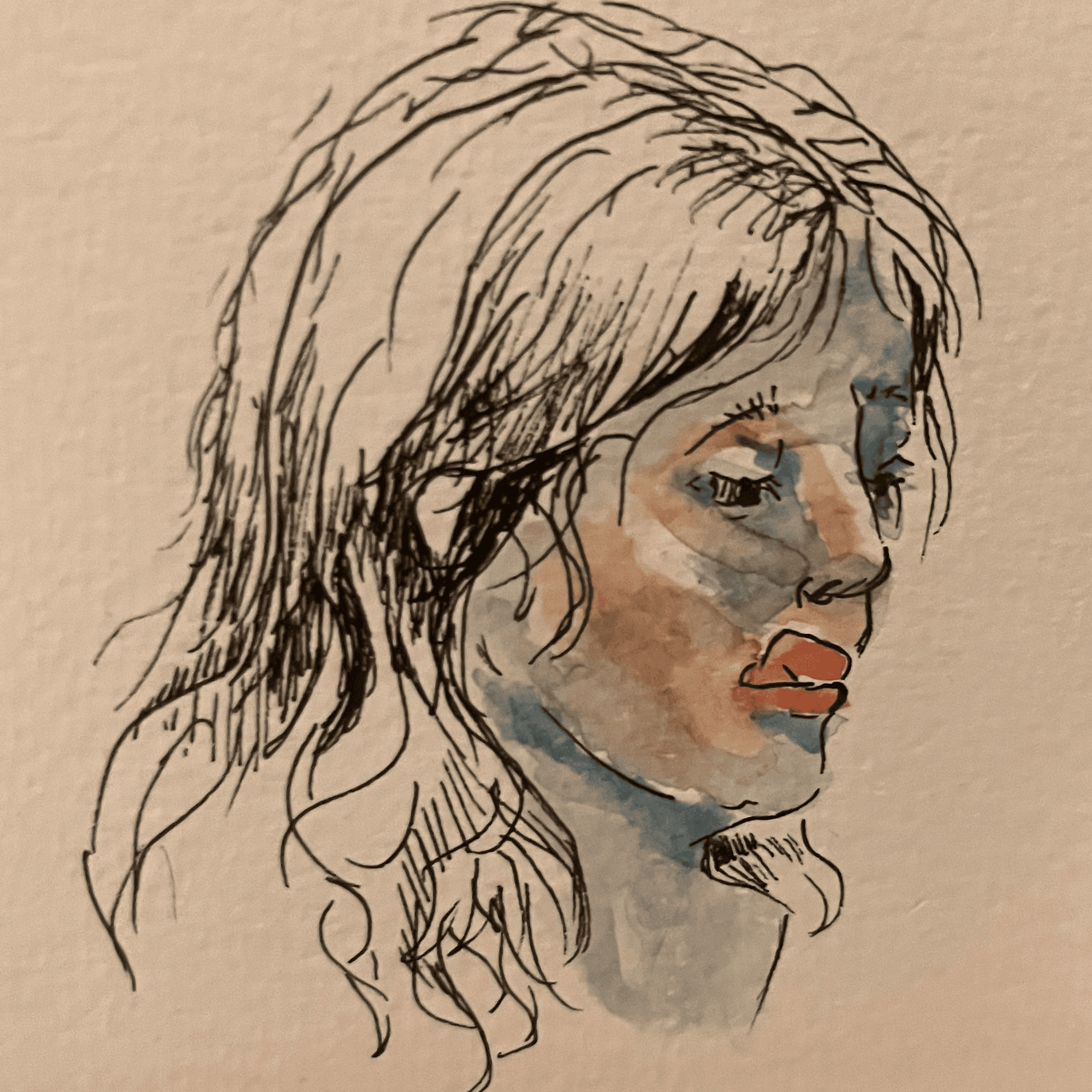 Woman with color palette