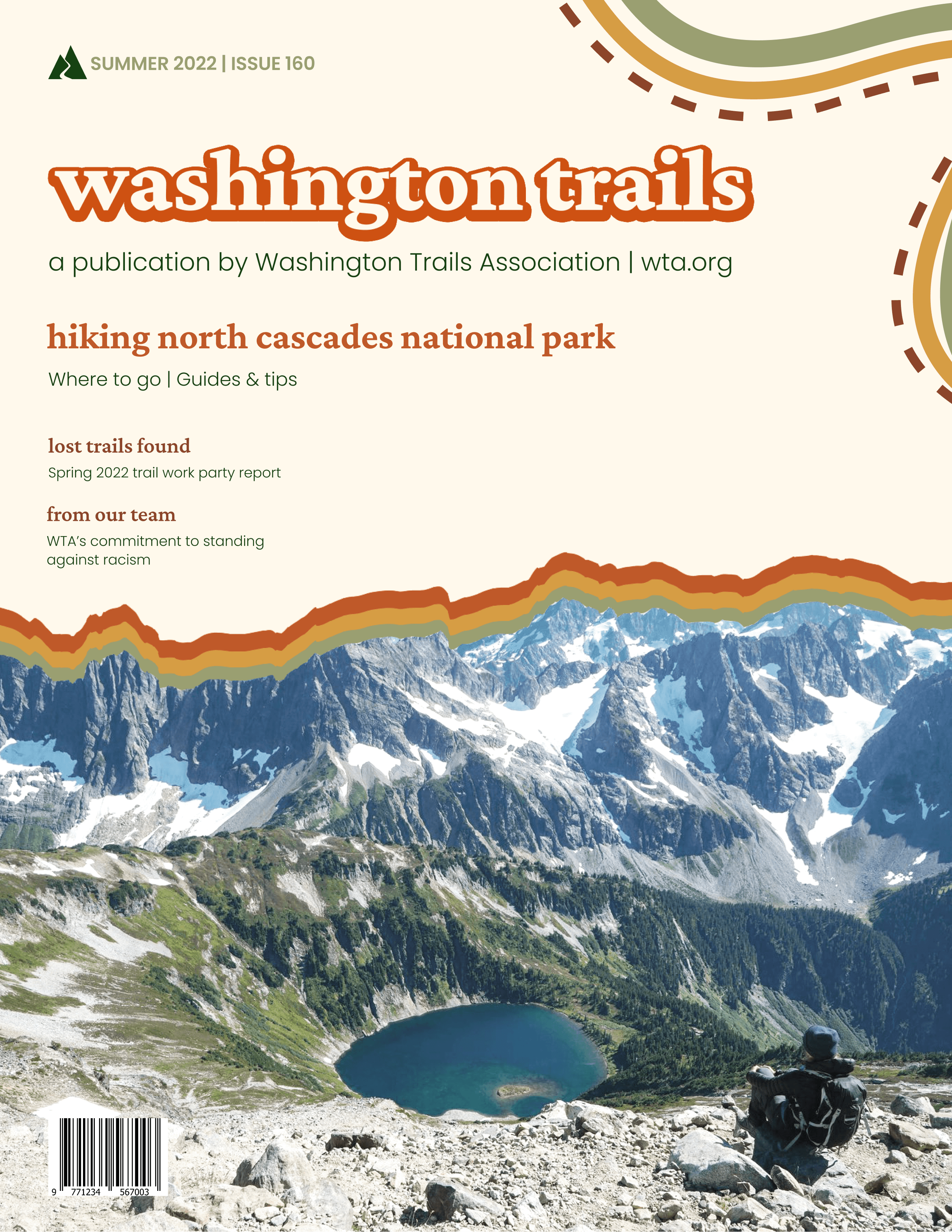 Mockup of Washington Trails magazine spread