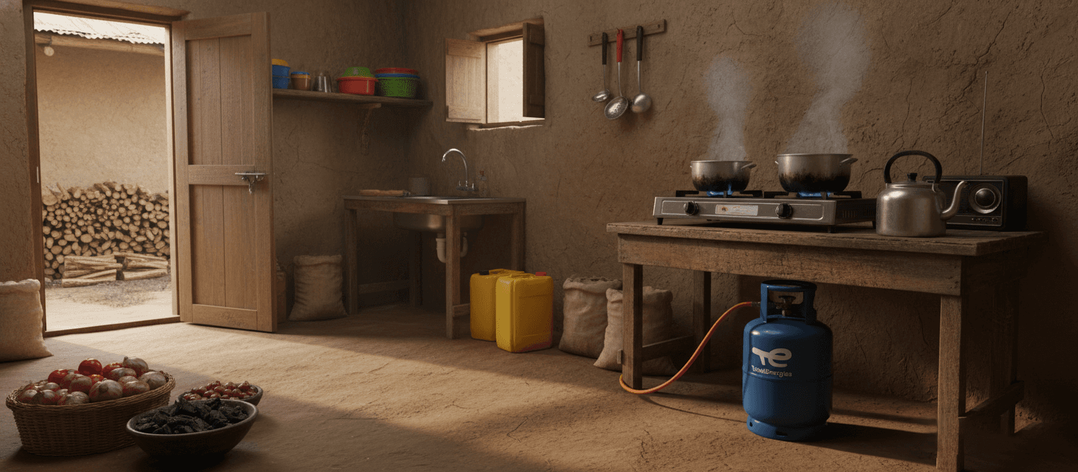 Kitchen with LPG cylinder