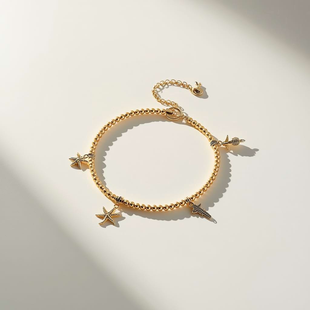 Fine Metallic Beads with Ocean-Inspired Charms