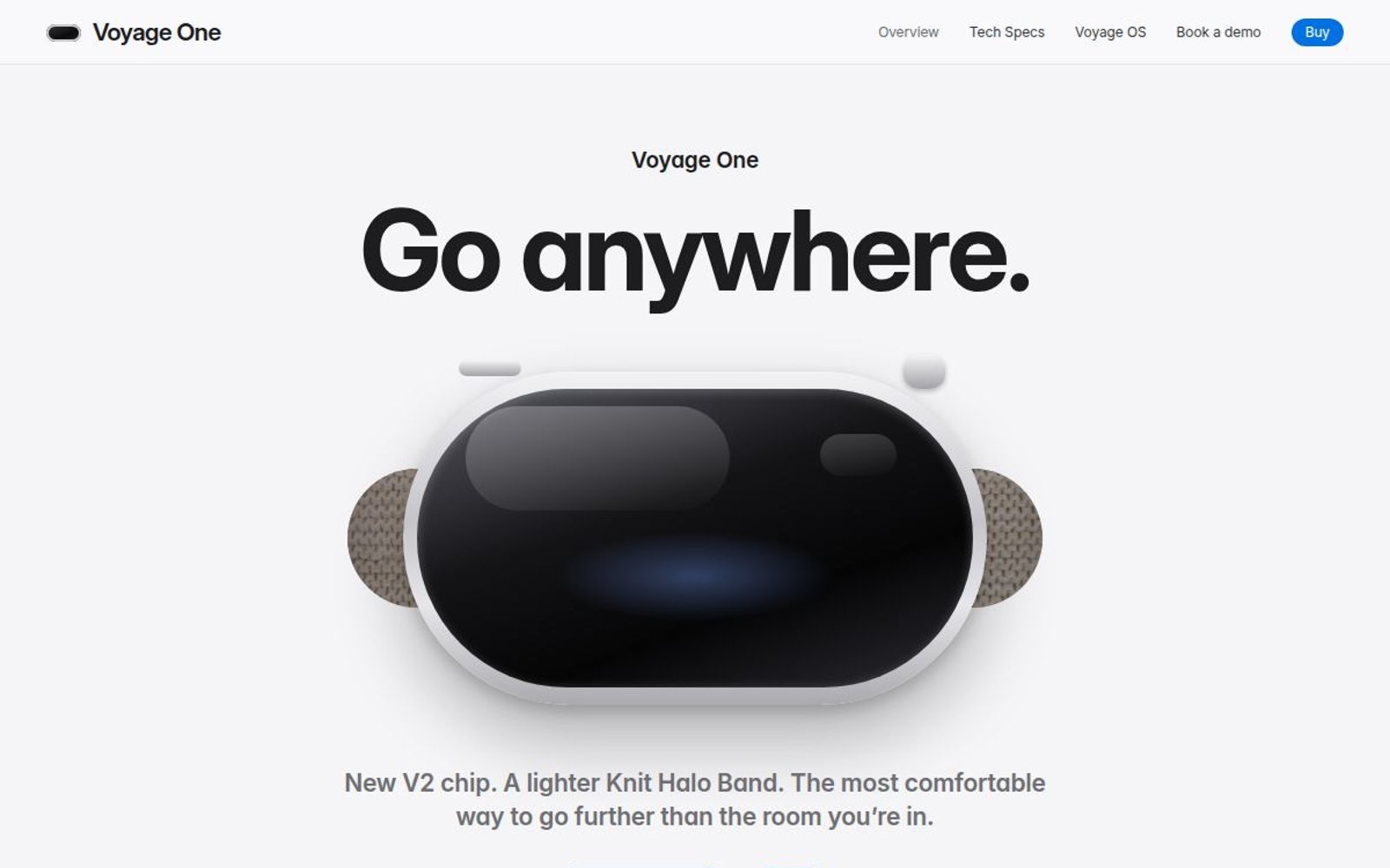 Voyage One homepage