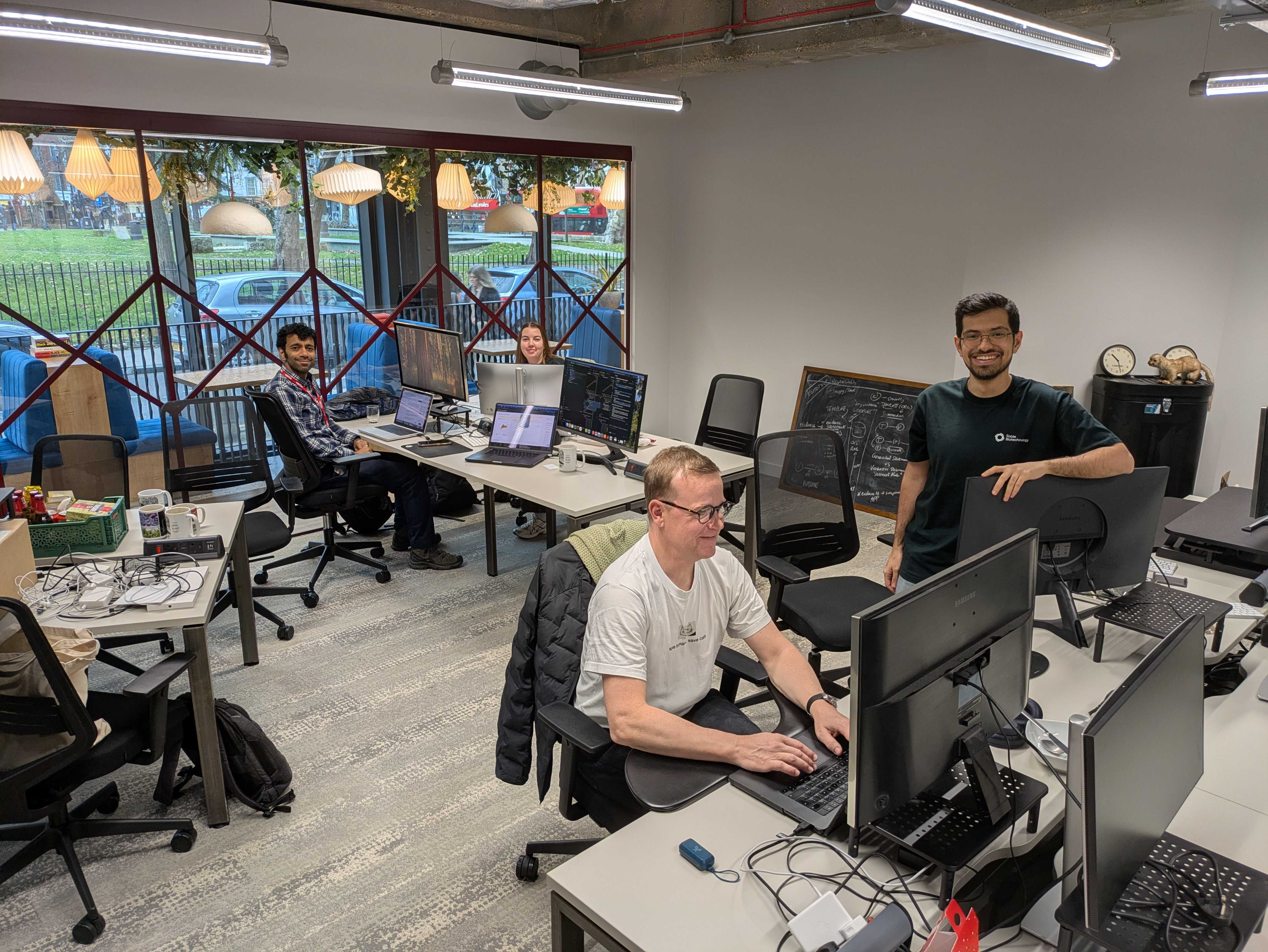 Some of the Sable team at work in our messy new office