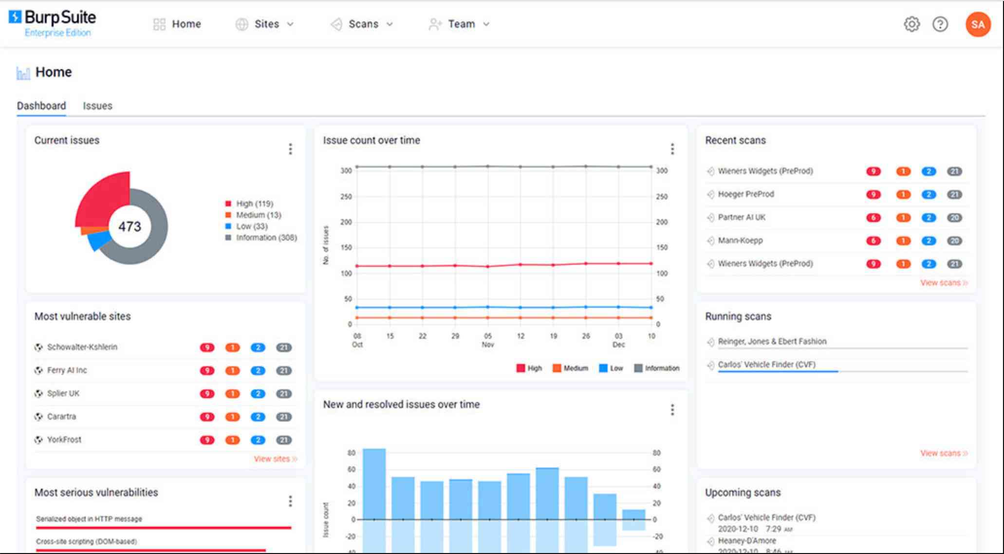 Portswigger Dashboard