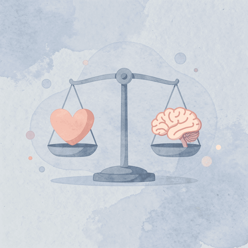 Scale balancing brain icon representing skill level with graduation cap representing grade level