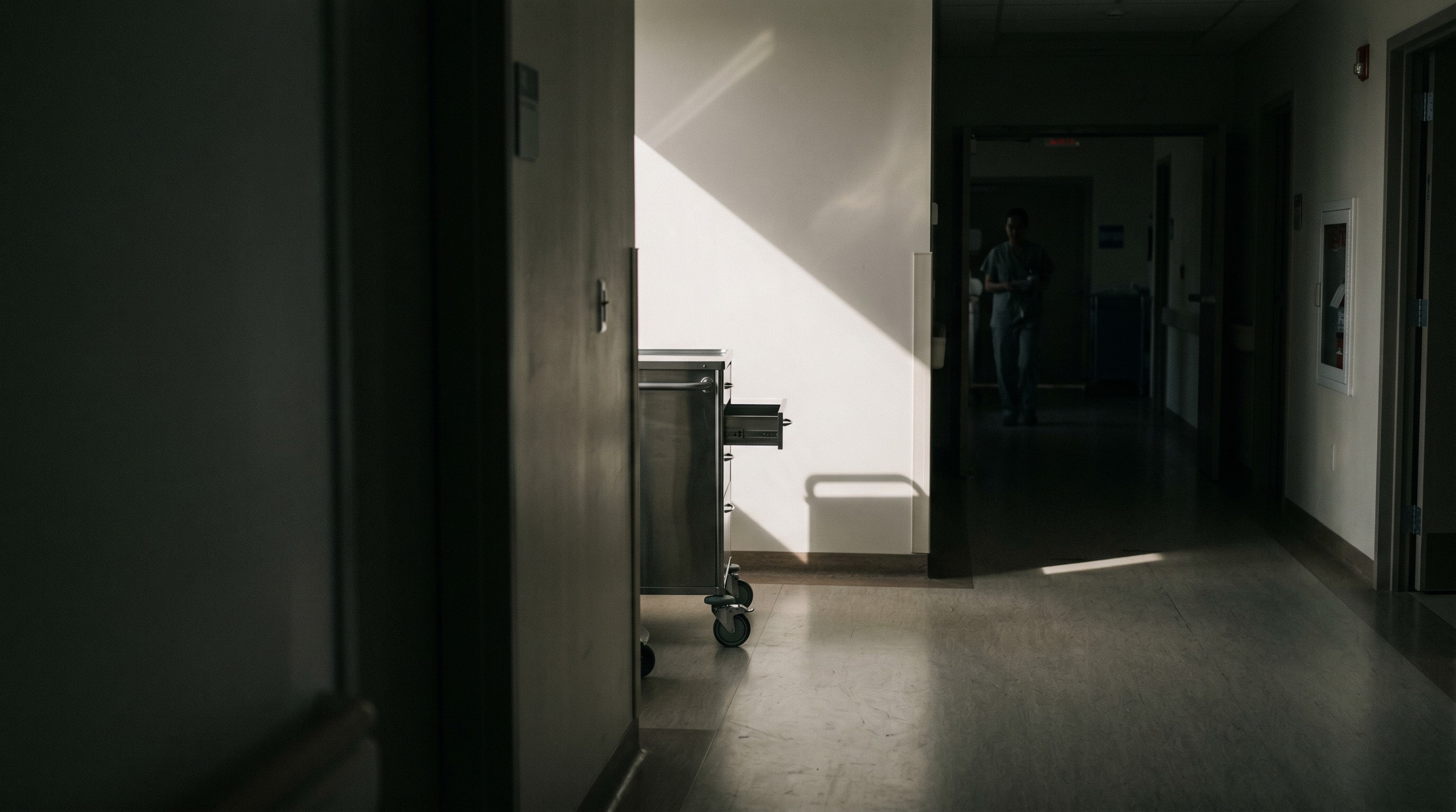 Medical cart in shadow