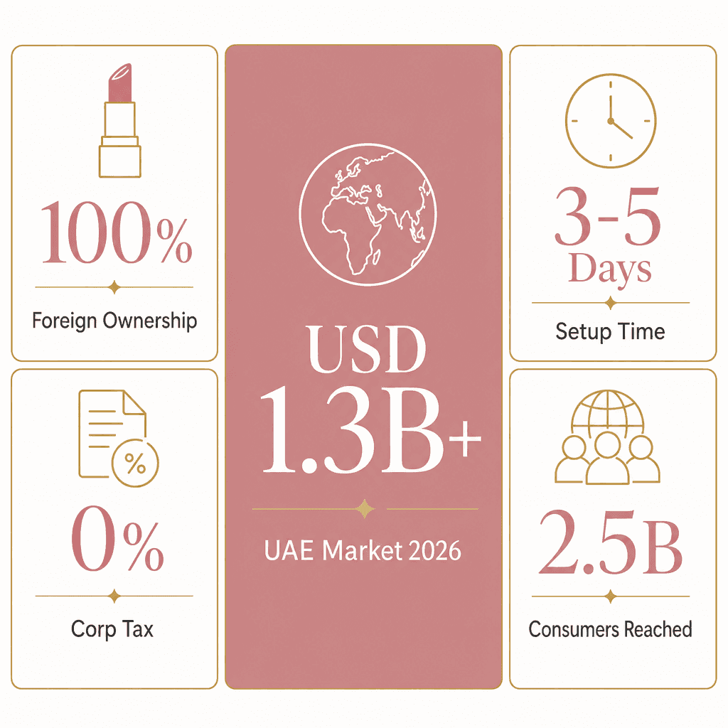 Infographic: Start a Beauty and personal care Requisites Trading Business in Dubai