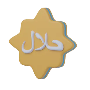 Free 3D Halal badge icon for Ramadan