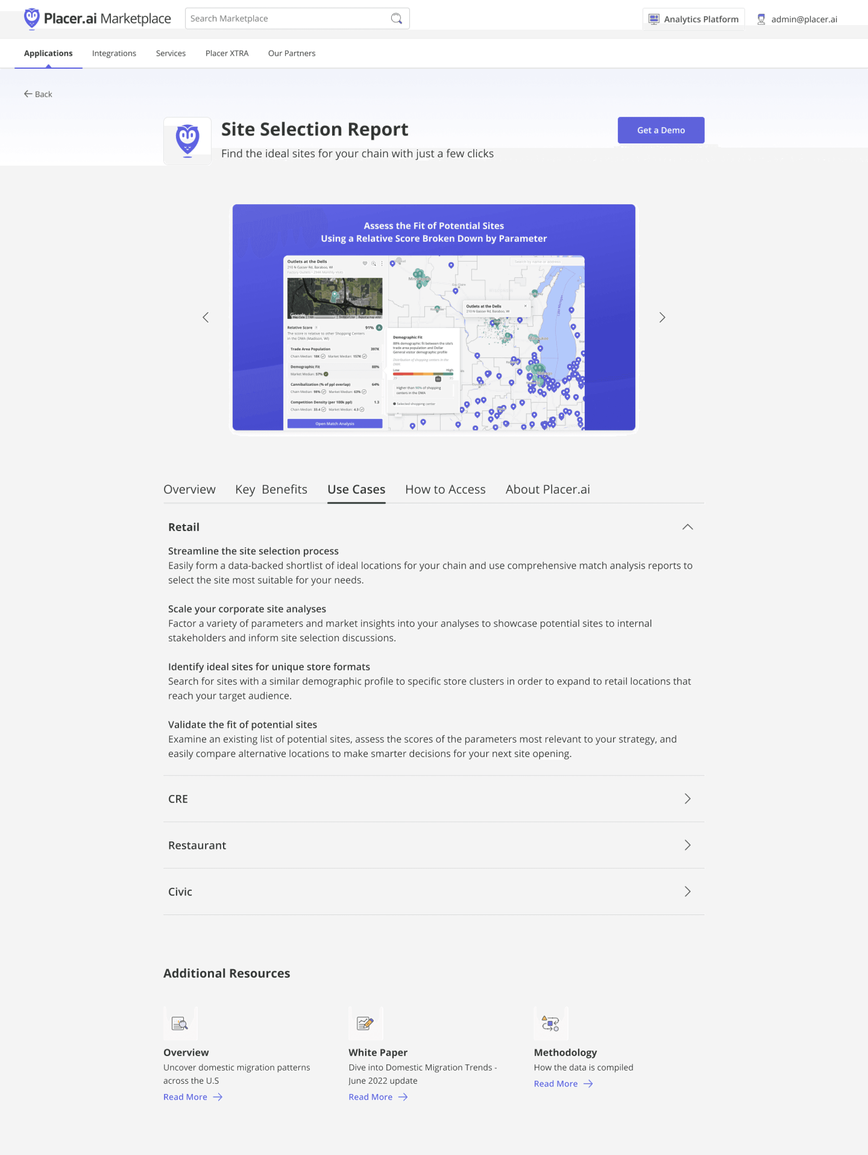 Image of the new Marketplace listings page design
