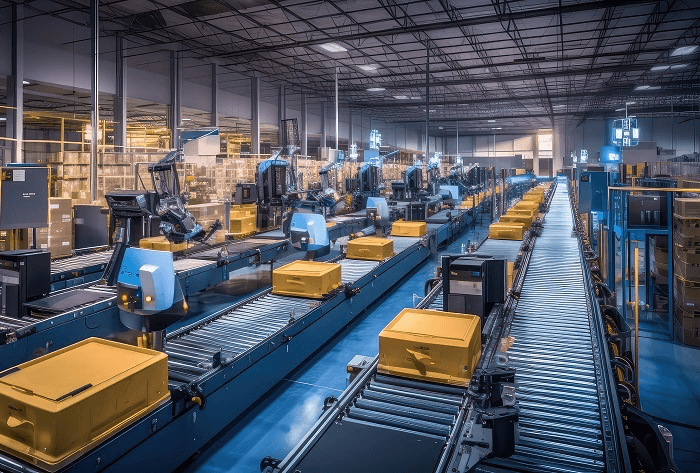 자동화 공장처럼 구축된 물류센터 사진